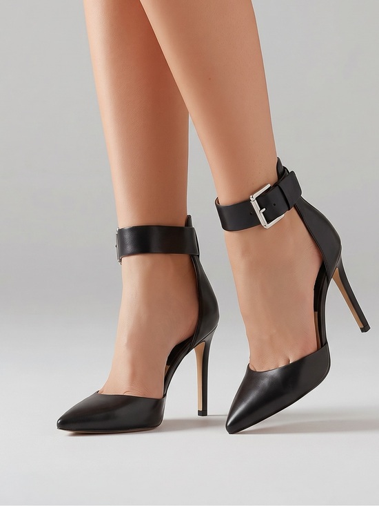 Michael Kors Shoes - Michael Kors Black Pointed Toe Ankle Strap Pumps with Buckle